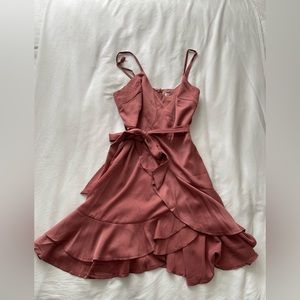 Pink Ruffle Mini Dress